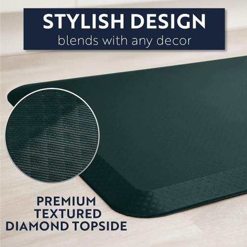 KANGAROO Anti Fatigue Mats for Kitchen Floor, Reduce Foot, Knee Pressure, 3/4 Inch Thick Cushioned Ergonomic Mat, Waterproof Comfort Rug for Under Sinks, Standing Desk, Stores, 17x24, Hunter Green