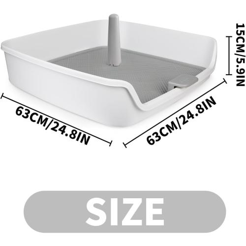 ALL FOR PAWS Dog Pee Pad Holder with Removable Post, 23.6 Indoor Dog Potty Training Tray, Puppy Toilet Litter Box for Small to Medium Sized Dogs