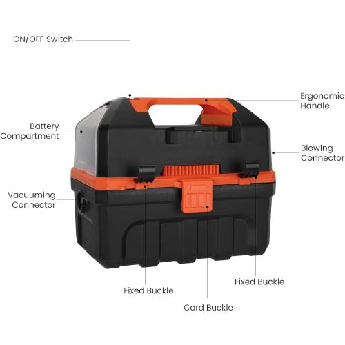 LIGO 20V Cordless Shop Vac Wet and Dry, 2.64 Gallon, Handheld, 3 in 1 with Blowing Includes 4.0 Ah Battery, Rewashable HEPA, Foam Filters and Charger for Workshop, Home, Pet