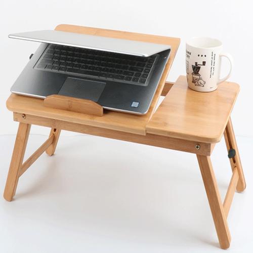 Laptop Desk Adjustable Bamboo Laptop Table with Fan Drawer Foldable Bed Tray Breakfast Tray Padded Lap Work Tray,for Working Writing Drawing