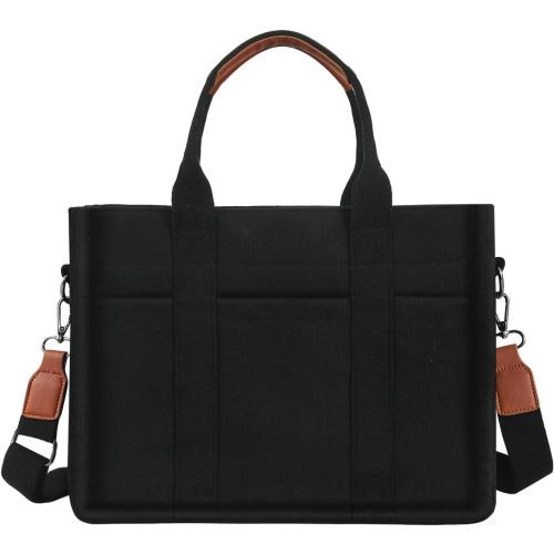 FIORETTO Canvas Tote Bag for Women with Zipper Closure & Individual Compartments for Work College for Teacher & Nurse