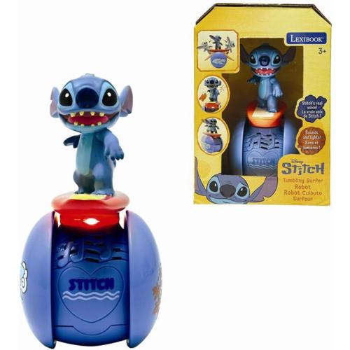 LEXiBOOK, Disney Stitch, The Interactive Surfer Stitch Robot – Self-Balancing, Light and Sound Effects, Portable Toy with Reactive Sensors, Blue, ROB01D