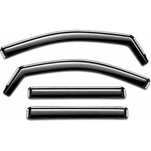 2019-2026 in-Channel Rain Guards for Dodge Ram 1500 Side Window Visor Deflectors Crew Cab Only Tinted Vent Shade Protectors 2020 2021 2022 2023 2024 2025
