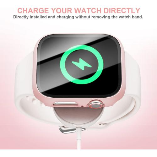 Haojavo 5 Pack Case with Tempered Glass Screen Protector for Apple Watch Series 9 8 7 41mm, PC Hard Ultra-Thin Slim Fit Scratch Resistant Bumper Protective Cover for iWatch S9 S8 S7 41mm Accessories