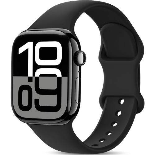 Patenting Sport Silicone Band Compatible with Apple Watch Bands for Women Men 38mm 40mm 41mm 42mm 44mm 45mm 46mm 49mm, Soft Wristband Waterproof Sport Strap for iWatch Series 10 9 8 7 6 5 4 3 2 1 SE