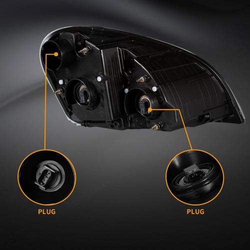 Pair Performance Headlights Fit for Freightliner Cascadia 2008-2016 Included All Bulbs Truck Headlamps assembly Left Driver & Right Passenger Side Black Housing Accessories