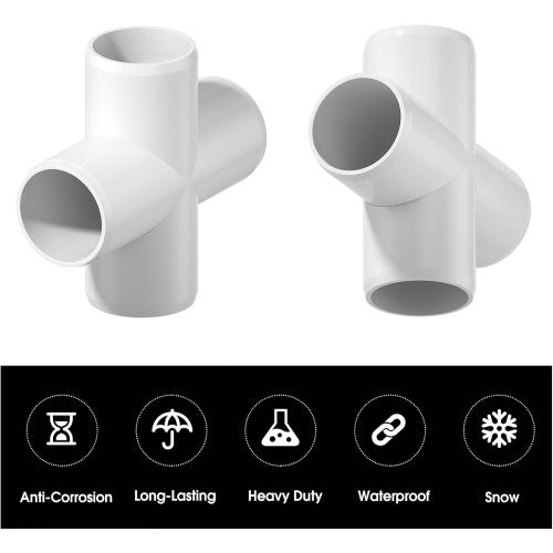 20PCS 4 Way Cross PVC Fittings 1/2Inch, SCH40 Furniture Grade Elbow Fitting Heavy Duty PVC Pipe Connector for Water Supplies, DIY Garden Shelf & Greenhouse