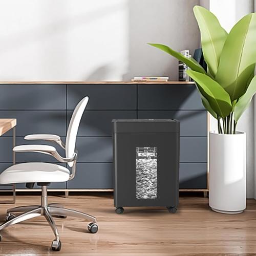 Frossvt Heavy Duty Paper Shredder Micro-Cut High Security Level P-4/12 Sheets 10-Minutes Running Time/AUTO Reverse/ 5.3-Gallon Pull Out Bin, Anti-Jam & Quiet Shredder for Office Home