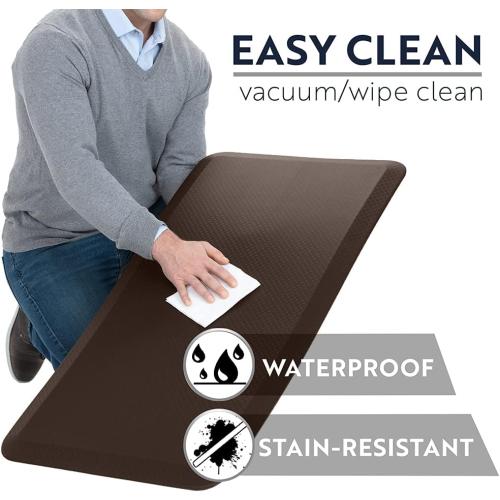 KANGAROO Anti Fatigue Mats for Kitchen Floor, 58x20, 3/4 Inch Thick Cushioned Ergonomic Mat, Reduce Foot Pressure, Waterproof Comfort Rug for Under Sinks, Office Standing Desk, Store Floors, Brown