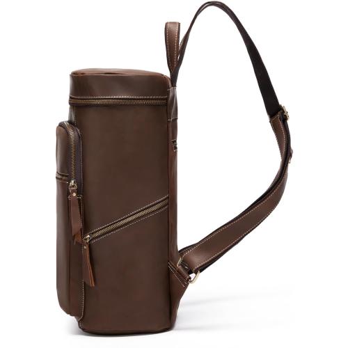 Retro Genuine Leather Backpack, Men's Fashionable Travel Bag And Camping, Practical Men's Travel (Brow)