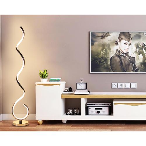 Modern Floor Lamps for Living Room, 40W Dimmable LED Spiral Floor Lamp with Remote, Adjustable Colors & Brightness Standing Lamp Reading Lamp Corner Floor Lamp for Bedroom, Office - Silver