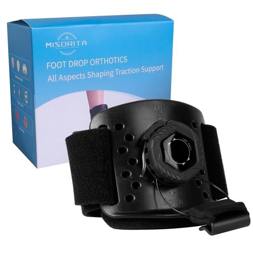 AFO Foot Drop Brace for Walking 2026 Upgraded - Soft Strap with Hard Shell, Reinforced Snap-Fit Lock, Support for Mild Foot Dragging, Tripping, Abnormal Posture, Black