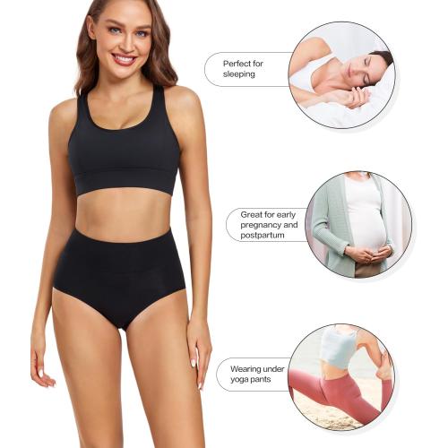 XL wirarpa Women's Underwear High Waisted Ladies Cotton Panties Soft Full Coverage Briefs 5 Pack