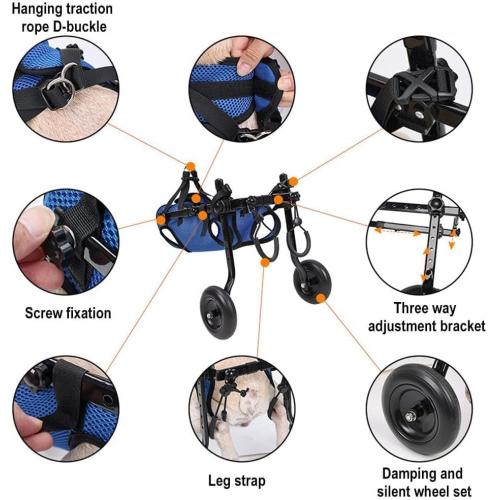 Adjustable Dog Wheel-Chair for Back Legs,Pet Walk Tools,Pet Mobility Aids with Wheels,Brace and Hip Support, Suitable for Back Legs,Dog Assisted Walking Device