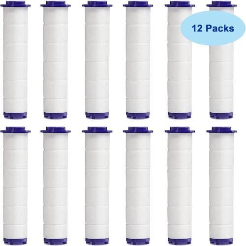 High Pressure Handheld Turbo Fan Shower Head PP-Cotton Filter Cartridge,3.7in Detachable Propeller Hydro Jet Shower Head Filter,set of 12