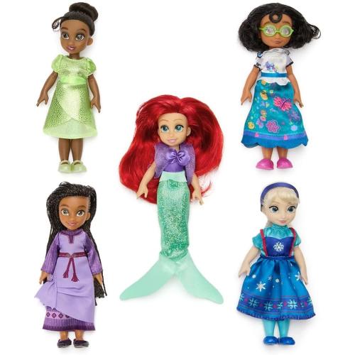 Disney Store Official Once Upon a Story Collection Mini Doll Gift Set - 9 Collectible Disney Princess Dolls: Cinderella, Ariel, Belle, Tiana, Rapunzel, Elsa, Moana, Mirabel & Asha - 5 Inch Mini Toys