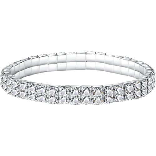 Fesciory Heart Rhinestone Ankle Bracelets for Women, Adjustable Silver Shiny Tennis Anklets, Twinkle Cubic Zircon Diamond Anklet Foot Chain Jewelry Gifts