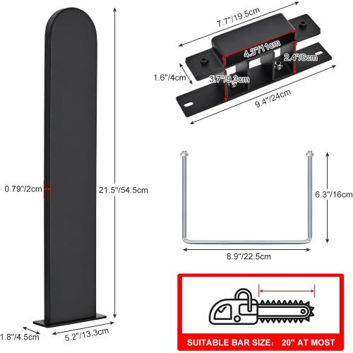 Chainsaw Carrier Kit for Tractors, Heavy Duty Iron, Universal Chainsaw Holder Compatible with ATVs, UTVs, Trucks, Utility Vehicles, 20 Chainsaw Scabbard, Black