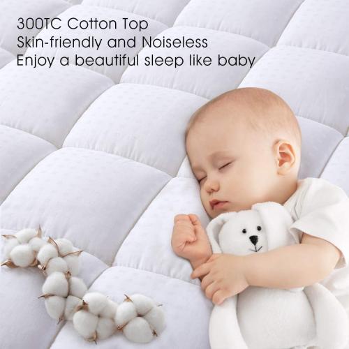EASELAND Queen Size Mattress Pad Pillow Top Mattress Cover Quilted Fitted Mattress Protector Cotton Deep Pocket Cooling Mattress Topper