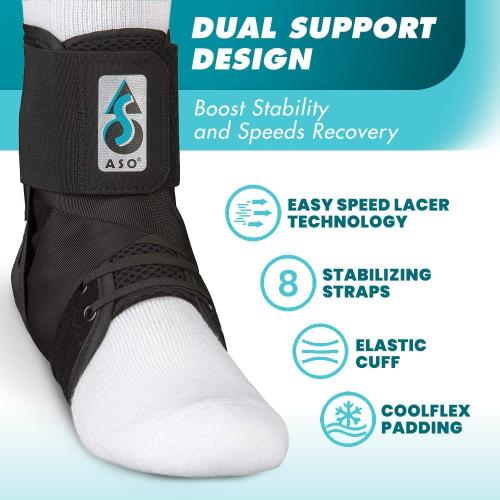 Med Spec ASO Speed Lacer – Ankle Brace for Sprained Ankle and Peroneal Tendonitis, Orthopedic Ankle Support for Men, Women, Adults, Teens and Kids, Sports Injury Recovery