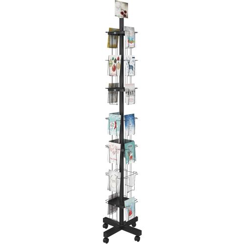 28 Pockets Countertop Rotating Greeting Card Rack, 7 Tier magazine Display Stand Rotating magazine rack for Postcards, Brochures, and Greeting Card
