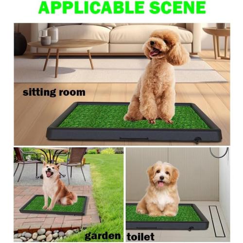Portable Drainage Pet Urinal,Toilet,Grass Mat.,Potty Grass, Urinal Containing, Toilet Substitute,Puppy Turf,Suitable Size for Most Dogs,Dogs Cushions. 25 * 20 * 2 Inches.