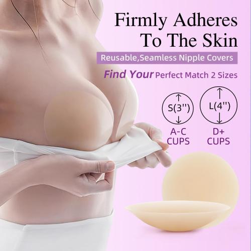 Nipple Covers for Women – Reusable Sticky Silicone Nipple Covers, Seamless Invisible Washable Design with Travel Box