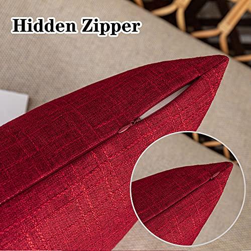 Kevin Textile Outdoor Waterproof 14”x36” Lumbar Pillow Cover 1 Pack, Red