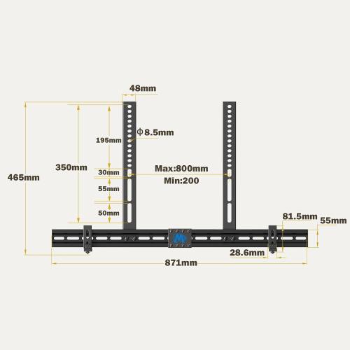 Mounting Dream Soundbar Mount Sound Bar TV Bracket with Holes/Without Holes, Non-Slip Base Holder Extends 3.4 to 6.1, Up to 20 LBS, Safe and Easy to Install MD5425