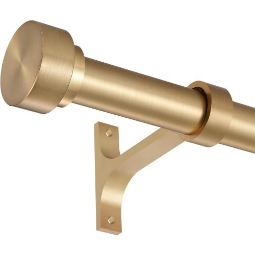 16-120 Inch Curtain rods, 1 Inch Diameter Splicing and Telescoping Structure Window Treatment Rods Set Adjustable Drapery Rods Heavy Duty Pole, Warm Gold
