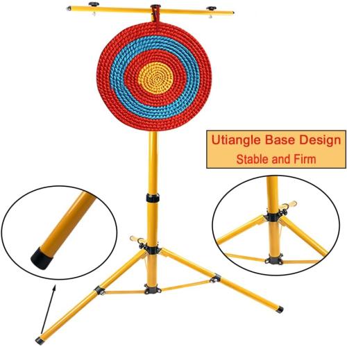 Archery Target Stand Adjustable Bow and Arrow Target Stands for Backyard Adult, Durable Metal Target Stand for Straw or Foam Targets Range Youth Practice Shooting