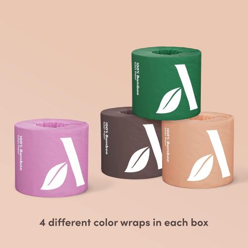 Amazon Aware 3-ply Bamboo Toilet Paper, Unscented, 12 Rolls, 350 Sheets per roll, Total 4200 Sheets, Plastic-Free