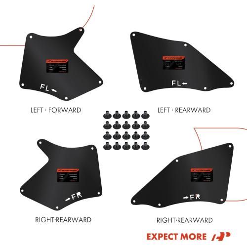 A-Premium Splash Guards Fender Liner Shields Compatible with Toyota Tacoma, 2005-2020, Front and Rear, 4-PC Set