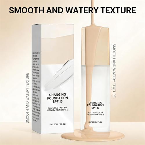 Color Changing Foundation for Mature Skin, Hydrating and Lightweight Liquid Foundations, Tone Suitable for All Skin Types (1pcs)