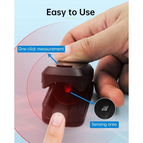 Fingertip Pulse Oximeter Blood Oxygen Monitor Pulse Ox, Heart Rate and Fast Spo2 Reading Oxygen Meter with OLED Screen Included Batteries and Lanyard