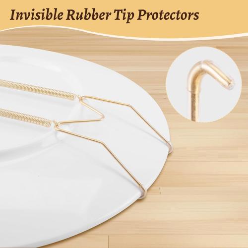 7 Pieces Plate Hangers for The Wall Suitable for 6-8 Inch Decorative Plate adjustable and stretchable,with Metal Hooks for Wall Displaying Plates Decorative & Arts(Gold)