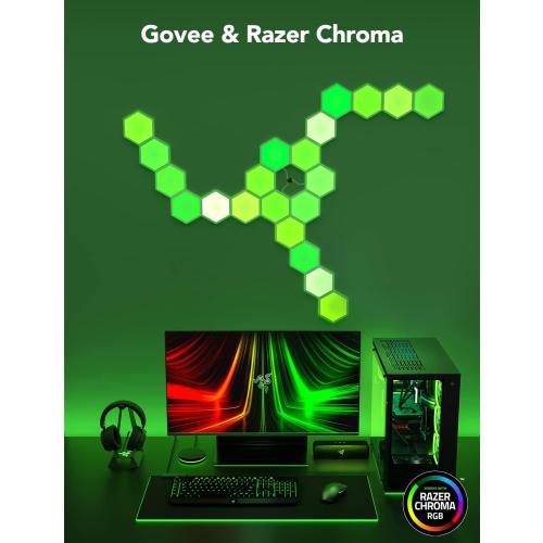 Govee Glide Hexa Light Panels, RGBIC Hexagon LED Wall Lights, Wi-Fi Smart Home Creative Wall Lights with Music Sync, Works with Alexa Google Assistant for Indoor Gaming Decor, 10 Pack