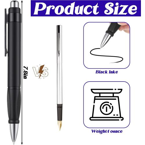 Big Fat Pens Easy Grip Writing Pen Black Ballpoint Thick Pen with 6pcs Replaceable Pens Refill Large pens for Elderly Women Men Office Work Warehouse