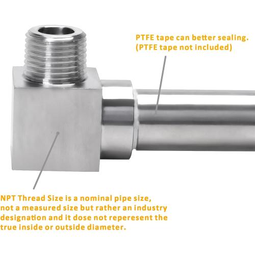90 Degree Street Elbow - 3/8 NPT Male to 3/8 NPT Female Stainless Steel 304 Heavy Duty Forged Square Barstock Street Elbow Adapter Pipe Fitting (pack of 2)