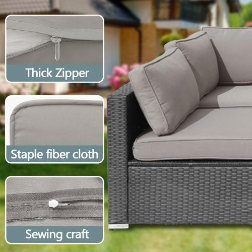 14Pcs Outdoor Cushion Covers Replacement Washable w/Zipper for 6-Seaters Sofa Patio Slipcovers Set Seat and Back Covers Only-25x25x3.15inch
