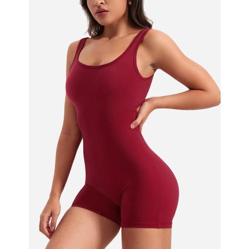 Size M YEOREO One Piece Workout Jumpsuits for Women Backless Tummy Control Sleeveless Jumpsuits Lizvette V Back Scrunch Yoga Romper