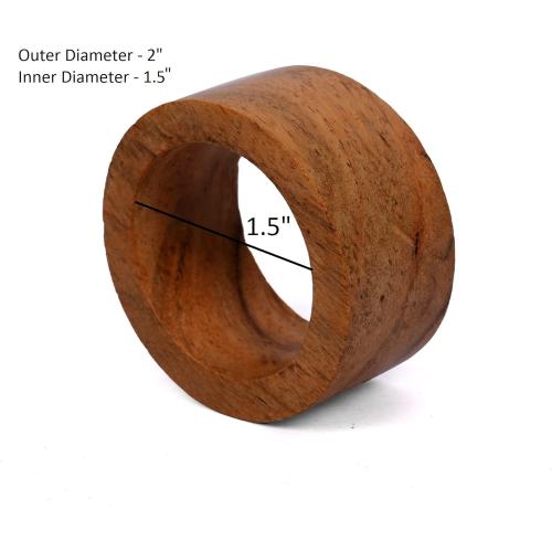 SAMHITA Handmade Acacia Wood Napkin Ring Set of 12 for Dining, Anniversary, Birthday, Christmas | Napkin Ring for Home and Kitchen Décor