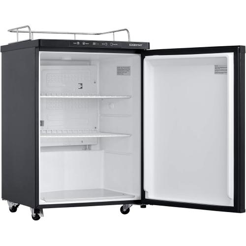24 Inch Wide Kegerator Conversion Refrigerator for Full Size Keg - Black