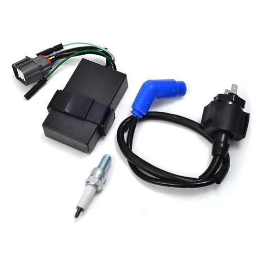 Ignition Coil and igniter CDI Box Spark Plug Compatible with Honda 350 TRX Rancher 350 TRX350 FE/FM/TE/TM 2x4 4x4 2000-2005 OEM 30410-HN5-671