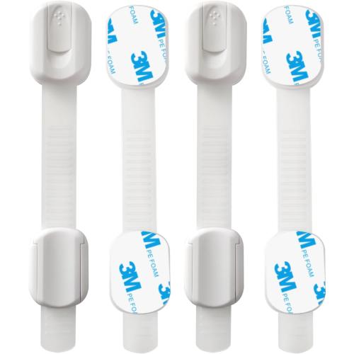 Child Safety Cabinet Locks, 8-Pack, Easy Install with 3M Adhesive, No Screws or Drilling, Multi-Purpose Latches for Cabinets, Drawers, Doors, Kitchen, Ovens, Toilets