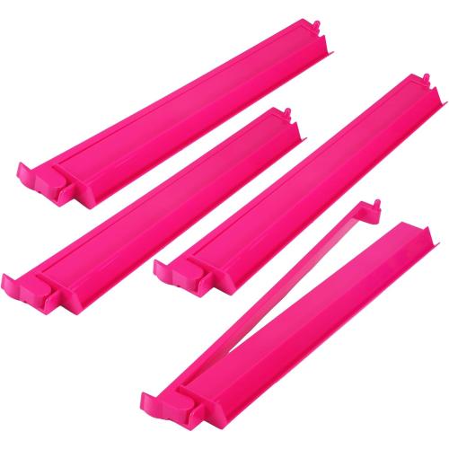 LaRandom 4 Pcs 18.7 Inch Hot Pink Acrylic Mahjong Tile Racks with Pushers for Game Night American Mahjong Racks Tile Set for Mah Jong Lovers and Beginners