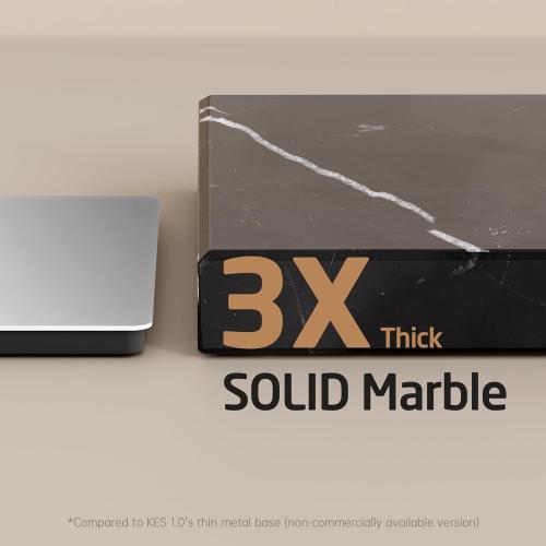 KES Standing Towel Rack with Black Natural Marble Base, 2-Tier Towel Rack Stand for Bathroom Floor, Bath Towel Holder Fits Bath Towel & Hand Towel,18/8 Stainless Steel, BTH217-BBK