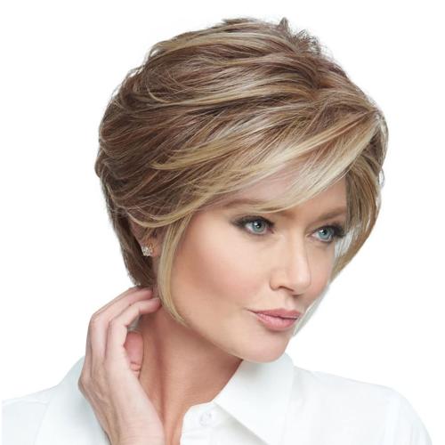 Raquel Welch Go To Style Versatile Flattering Short Shag Wig by Hairuwear, Average Cap, SS10/22 Iced Cappuccino