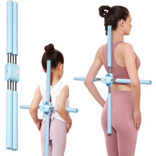 Yoga Stick, Back Cross Orthosis for Adult And Child, Foam Stainless Steel Material, Improving Hunchback and Chest Back Support, Hump Corrector Posture Corrector Stick Stretching rod(23.6-35.4in)