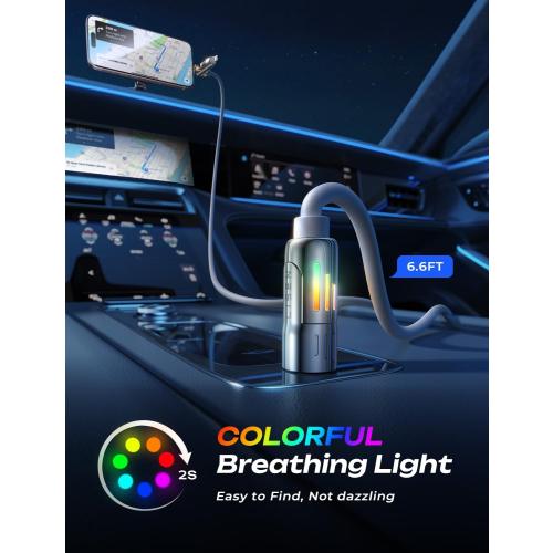 2 pk LISEN USB C to Lightning Cable, Chubby 240W 4 in 1 Charging Cable 6.6FT, USB A/C to C/Lightning with Light for iPhone 17 16 15 14 Pro Max/MacBook/iPad/Samsung S25/Switch/PS5,Camera & Photo Cables